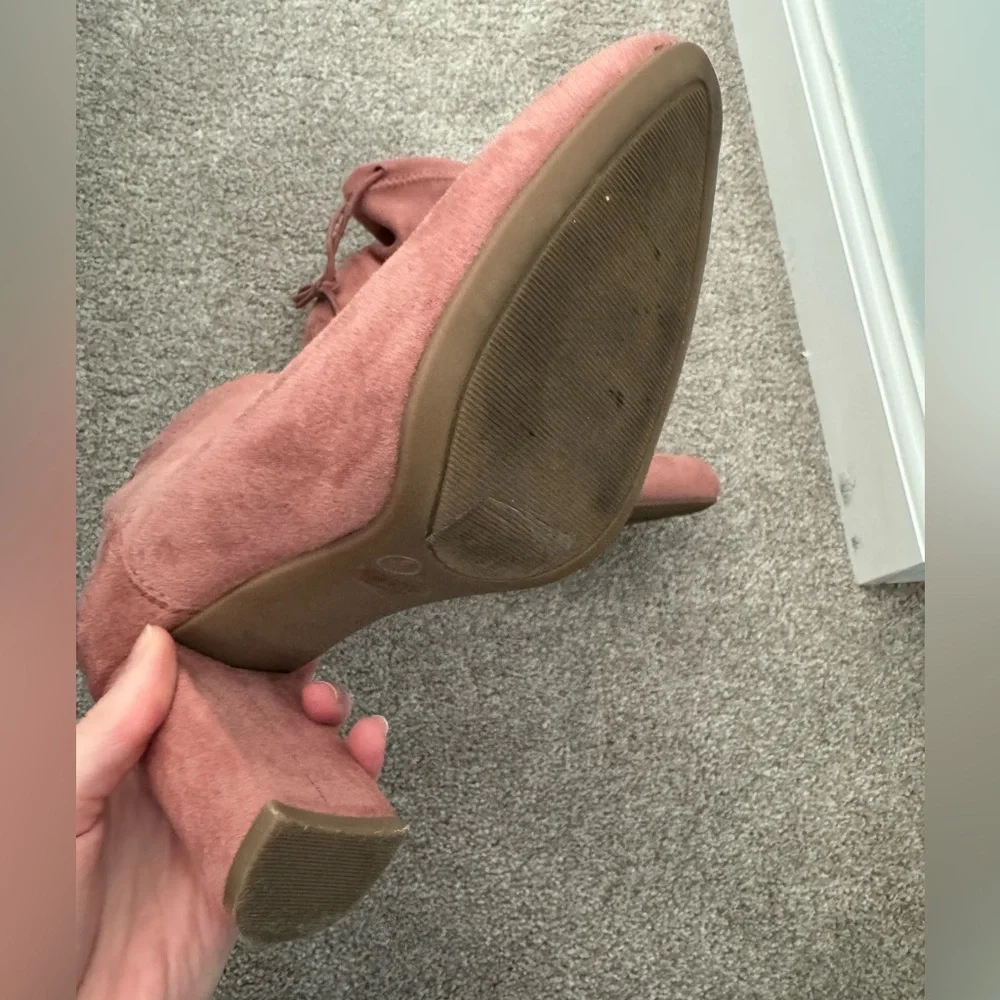 Lulus Suede Ankle Boots - Pink - Picture 4 of 5